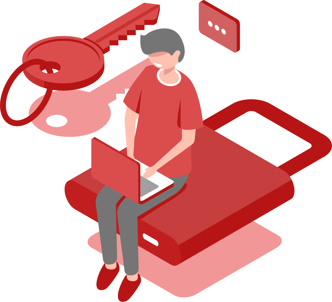 guy sitting on lock image